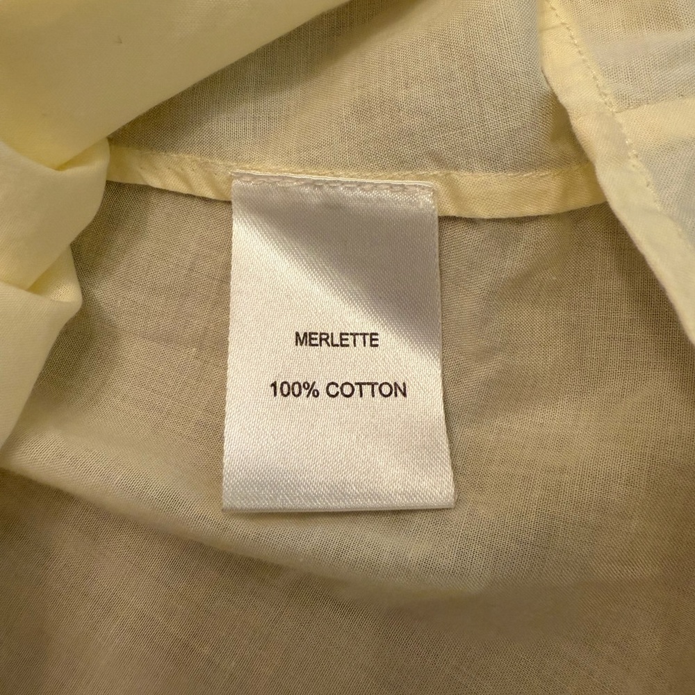 Merlette Majorelle Pale Yellow Smocked Long Sleeve Blouse - Picture 7 of 8